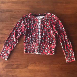 RED by Marc Ecko Cropped Animal Print Sweater - XS
